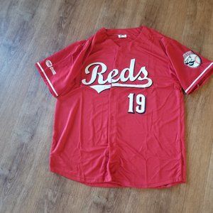 Joey Votto #19 button up Cincinnati Reds Jersey XL
